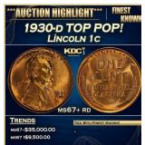 1930-d Lincoln Cent TOP POP! 1c ms67+ rd SEGS