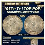 1917-p Ty I Standing Liberty Quarter TOP POP! 25c