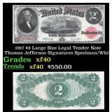 1917 $2 Large Size Legal Tender Note Thomas Jeffer