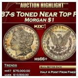 1887-s Morgan Dollar Toned Near Top Pop $1 ms66+ S
