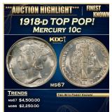 1918-d Mercury Dime TOP POP! 10c ms67 SEGS