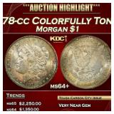 1878-cc Morgan Dollar Colorfully Toned $1 ms64+ SE