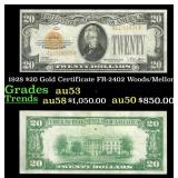 1928 $20 Gold Certificate FR-2402 Woods/Mellon Gra