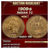1909-s Indian Cent 1c ms64+ RB SEGS