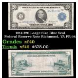 1914 $20 Large Size Blue Seal Federal Resrve Note