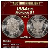 1884-cc Morgan Dollar $1 ms65+ pl SEGS