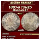1887-s Morgan Dollar Toned $1 ms65+ SEGS