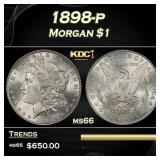 1898-p Morgan Dollar $1 Grades ms66