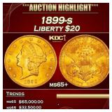 1899-s Gold Liberty Double Eagle $20 ms65+ SEGS