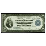 1918 $2 Large Size National Currency "Battleship"