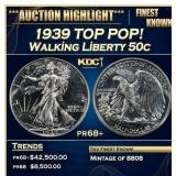 1939 Proof Walking Liberty Half Dollar TOP POP! 50