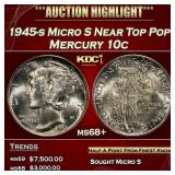 1945-s Micro S Mercury Dime Near Top Pop 10c ms68+