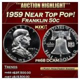 1959 Proof Franklin Half Dollar Near Top Pop! 50c