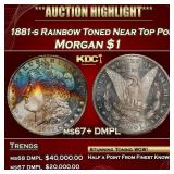 1881-s Morgan Dollar Rainbow Toned Near Top Pop $1