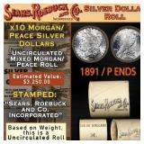 Mixed Morgan/Peace SEARS UNC Dollar $1 Roll 10 189