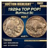 1929-s Buffalo Nickel TOP POP! 5c ms67+ SEGS