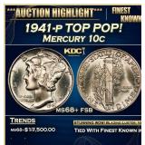1941-p Mercury Dime TOP POP! 10c ms68+ fsb SEGS