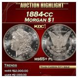 1884-cc Morgan Dollar $1 ms65+ pl SEGS