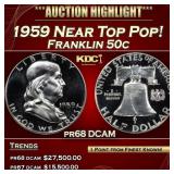 1959 Proof Franklin Half Dollar Near Top Pop! 50c