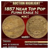 1857 Flying Eagle Cent Near Top Pop 1c ms65+ SEGS