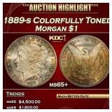 1889-s Morgan Dollar Colorfully Toned $1 ms65+ SEG