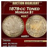 1878-cc Morgan Dollar Toned $1 ms65+ SEGS
