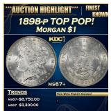 1898-p Morgan Dollar TOP POP! $1 ms67+ SEGS