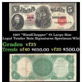 1907 $5 Large Size Legal Tender Note "WoodChopper"