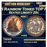 1885 Proof Seated Liberty Quarter Rainbow Toned TO