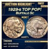 1929-s Buffalo Nickel TOP POP! 5c ms67+ SEGS