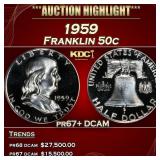 1959 Proof Franklin Half Dollar 50c pr67+ DCAM SEG