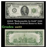 1928A $100 Green Seal Federal Reserve Note "Redeem