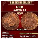 1881 Proof Indian Cent 1c pr65+ rd SEGS