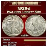 1929-s Walking Liberty Half Dollar 50c ms65+ SEGS