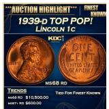 1939-d Lincoln Cent TOP POP! 1c ms68 rd SEGS