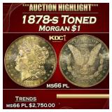 1878-s Morgan Dollar Toned $1 ms66 pl SEGS
