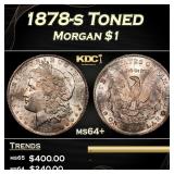 1878-s Morgan Dollar Toned $1 Grades ms64+