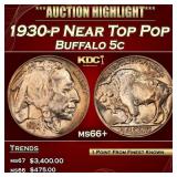 1930-p Buffalo Nickel Near Top Pop 5c ms66+ SEGS