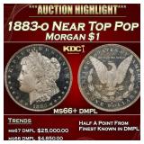 1883-o Morgan Dollar Near Top Pop $1 ms66+ dmpl SE