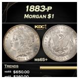 1883-p Morgan Dollar $1 Grades ms65+