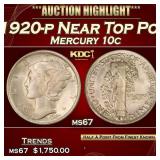 1920-p Mercury Dime Near Top Pop 10c ms67 SEGS