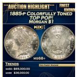 1885-p Morgan Dollar Colorfully Toned TOP POP! $1