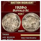 1928-d Buffalo Nickel 5c ms65+ SEGS