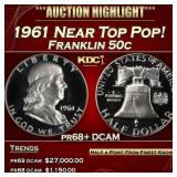1961 Proof Franklin Half Dollar Near Top Pop! 50c
