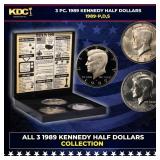 Complete 3 PC. 1989 Kennedy Half Dollar 50c set In
