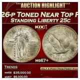 1926-p Standing Liberty Quarter Toned Near Top Pop