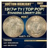 1917-p Ty I Standing Liberty Quarter TOP POP! 25c