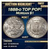 1886-p Morgan Dollar Near Top pop! $1 ms67+ SEGS