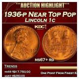 1936-p Lincoln Cent Near Top Pop 1c ms67+ rd SEGS