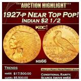 1927-p Gold Indian Quarter Eagle Near Top Pop! $2